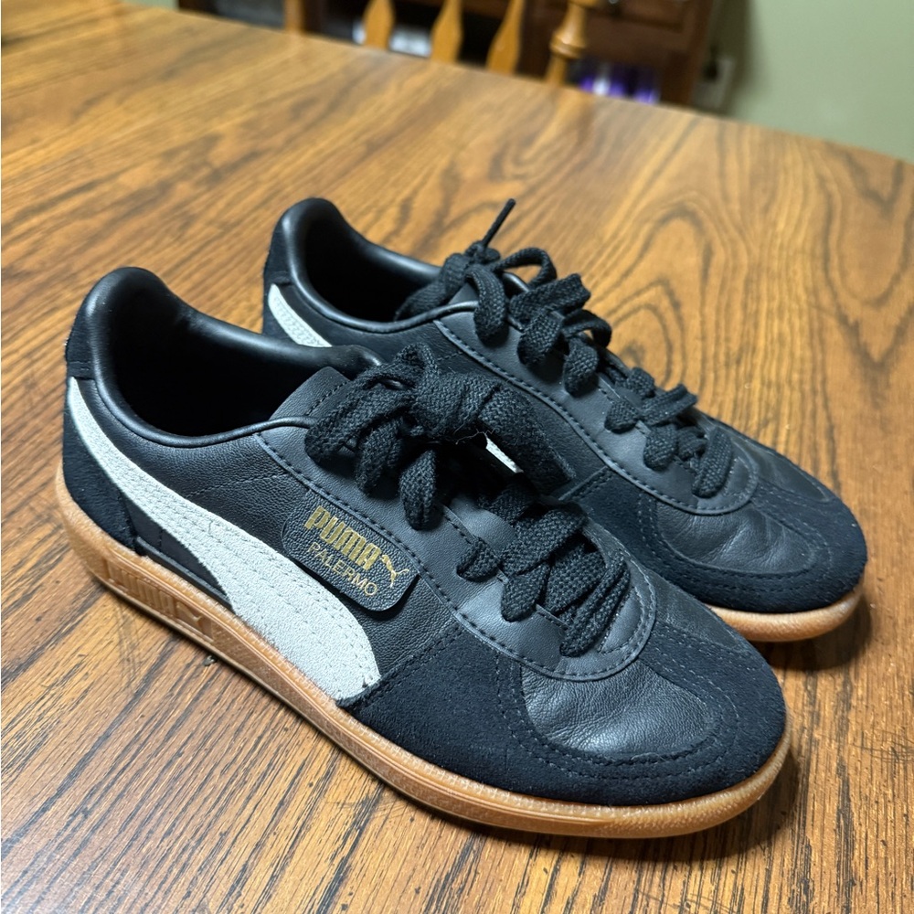 Puma Palermo Black and White Sneakers